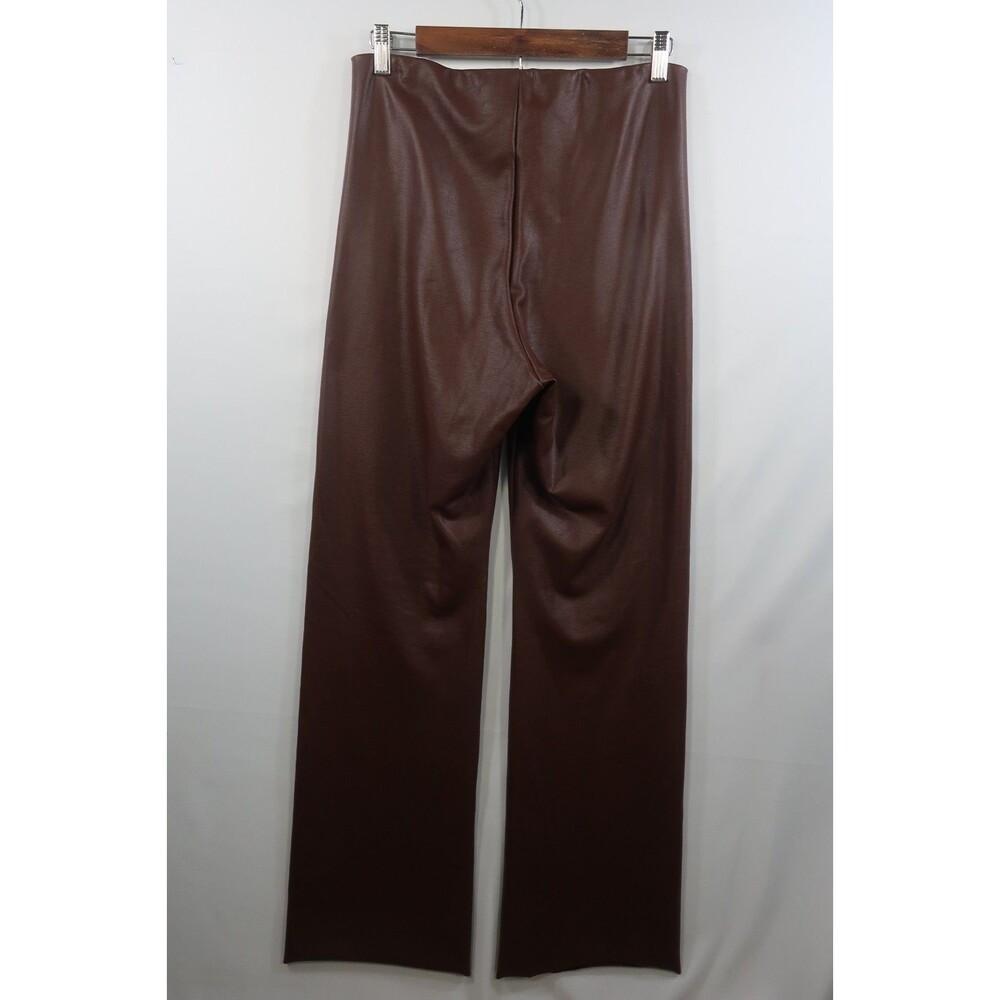 New Skims Brown Faux Leather Wide Leg Leather Pants Size XL Pull On *Imperfect - Picture 9 of 15